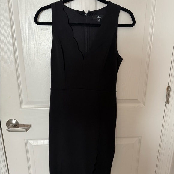 Lulus Elegant Black Scalloped Dress - Picture 2 of 4
